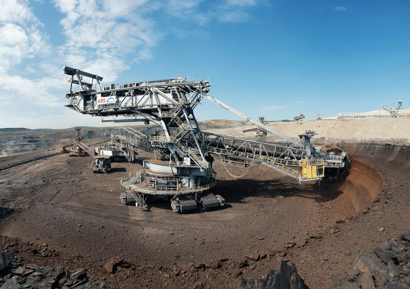 Bucket-wheel excavator at an open-pit mine