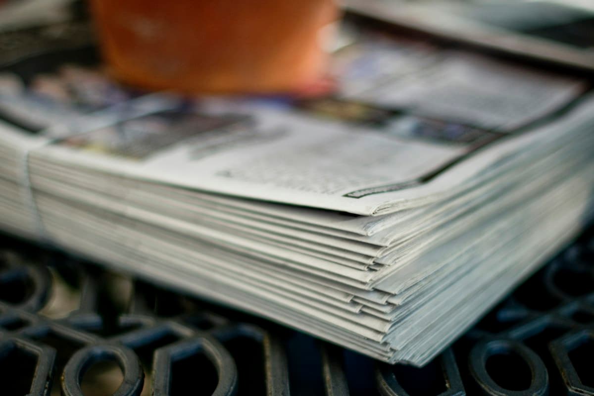 Stack of newspapers
